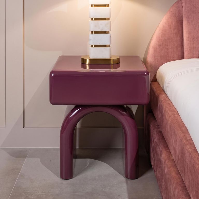 Bennet End Table - 1 Drawer - Burgundy