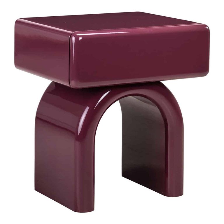 Bennet End Table - 1 Drawer - Burgundy