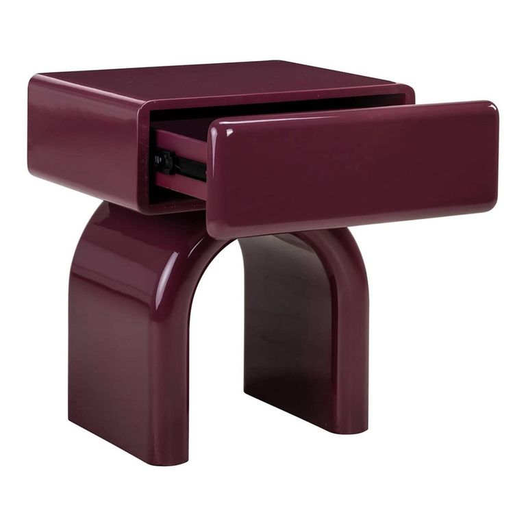 Bennet End Table - 1 Drawer - Burgundy