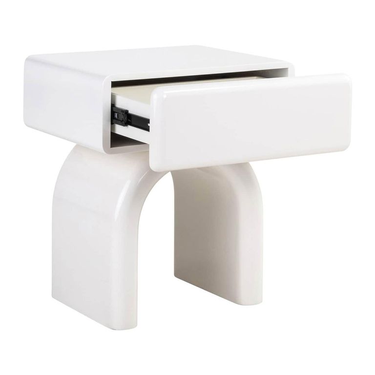 Bennet End Table - 1 Drawer - White