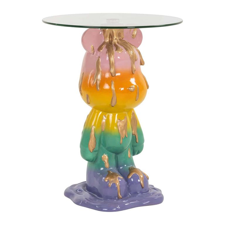 Ebba Glass Multi Colour Round End Table