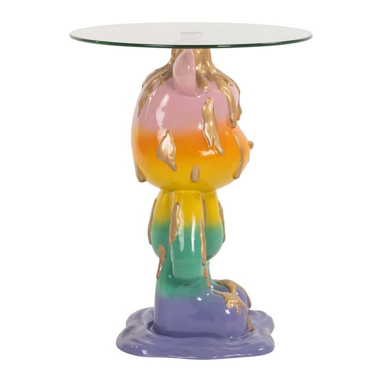 Ebba Glass Multi Colour Round End Table