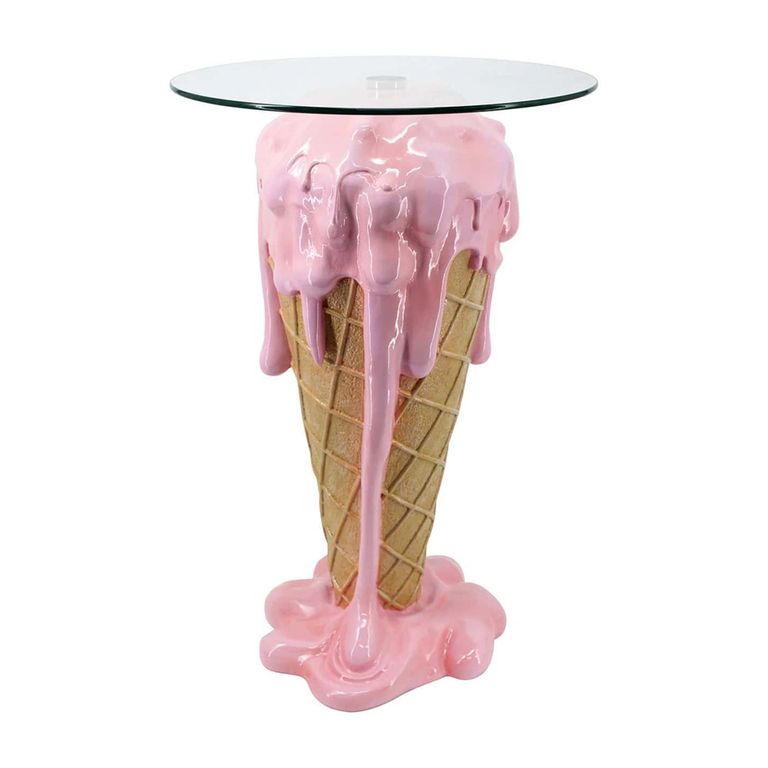 Ice Glass Round Side Table
