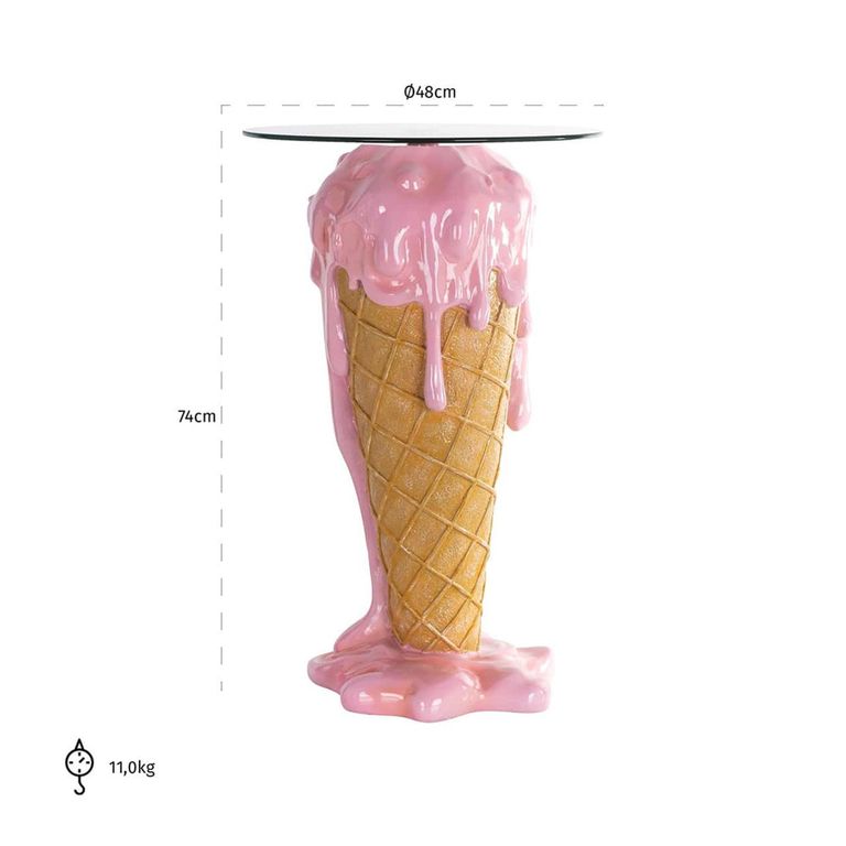 Ice Glass Round Side Table