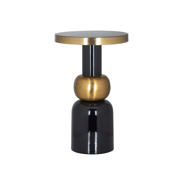 Mose Gold and Black Round Side Table
