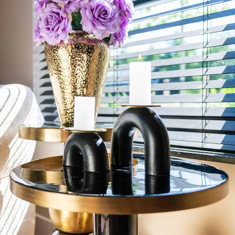 Mose Gold and Black Round Side Table