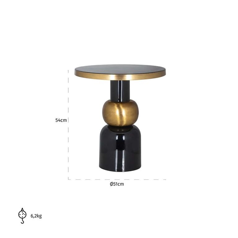 Mose Gold and Black Round Side Table