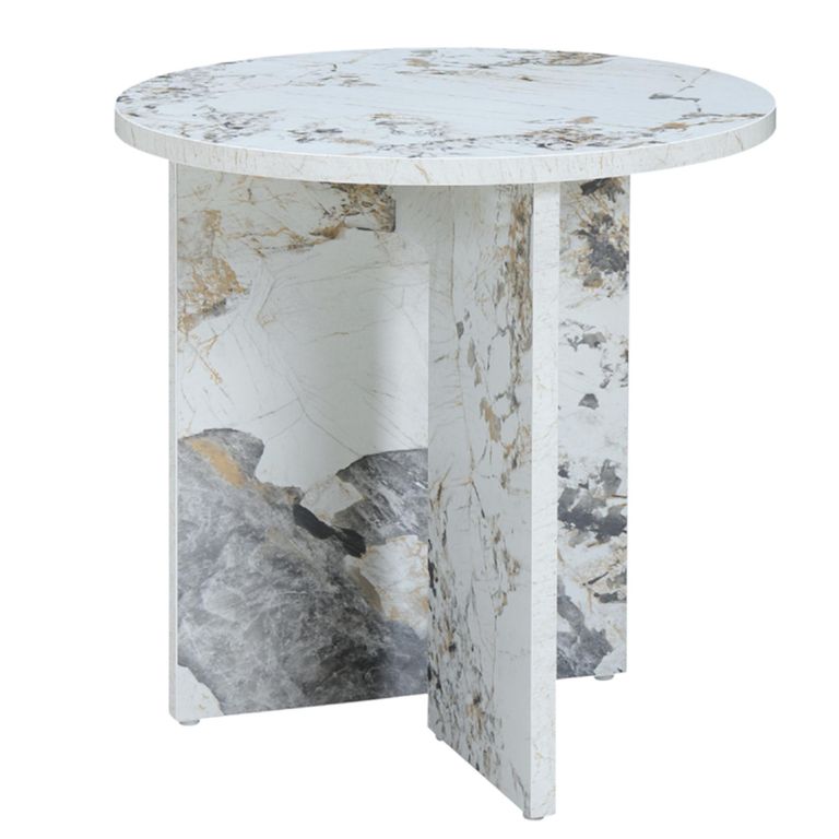 Aura Side Table - Round - Pandora - Marble Effect