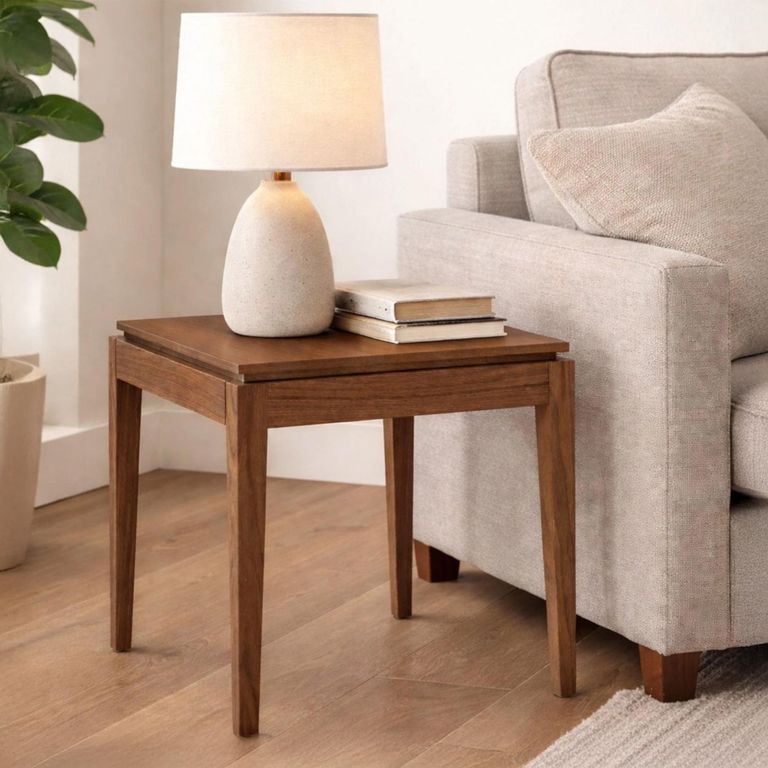 Peony Lamp Table - Square - Walnut - Wood