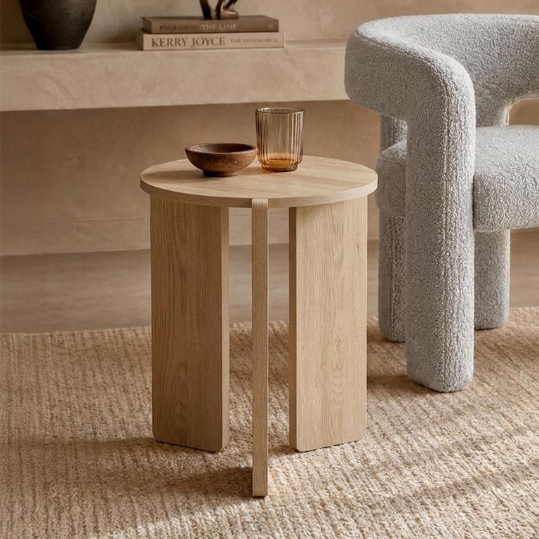 Halo Side Table - Round - Oak - Wood