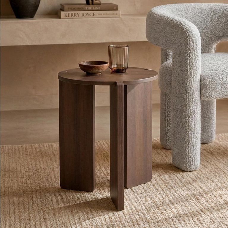 Halo Side Table - Round - Walnut - Wood