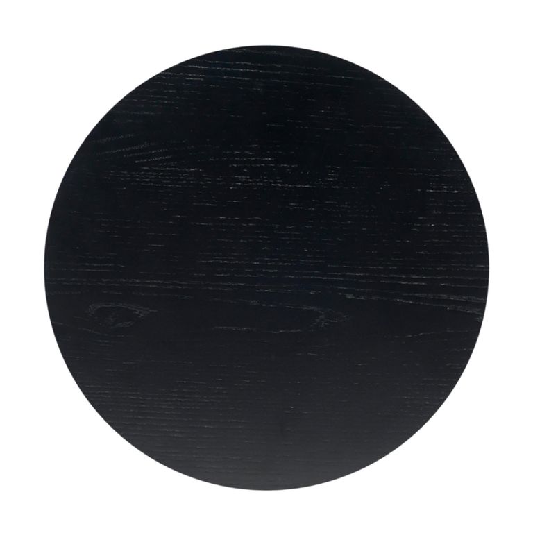 Basil Lamp Table - Round - Black and White - Wood and Marble