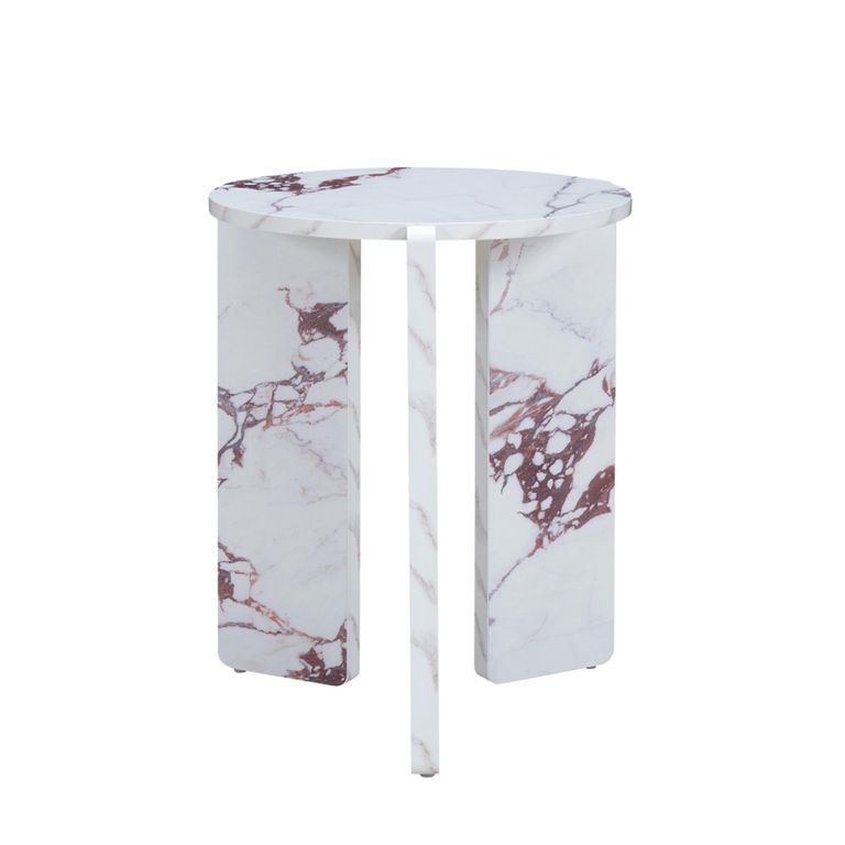 Halo Side Table - Round - Violetta - Marble Effect