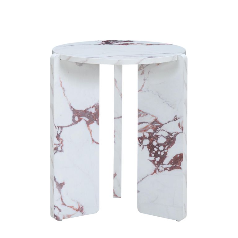 Halo Side Table - Round - Violetta - Marble Effect