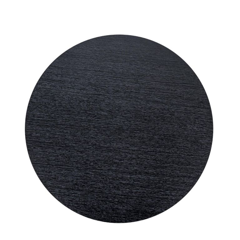 Nova Side Table - Round - Black - Woodgrain