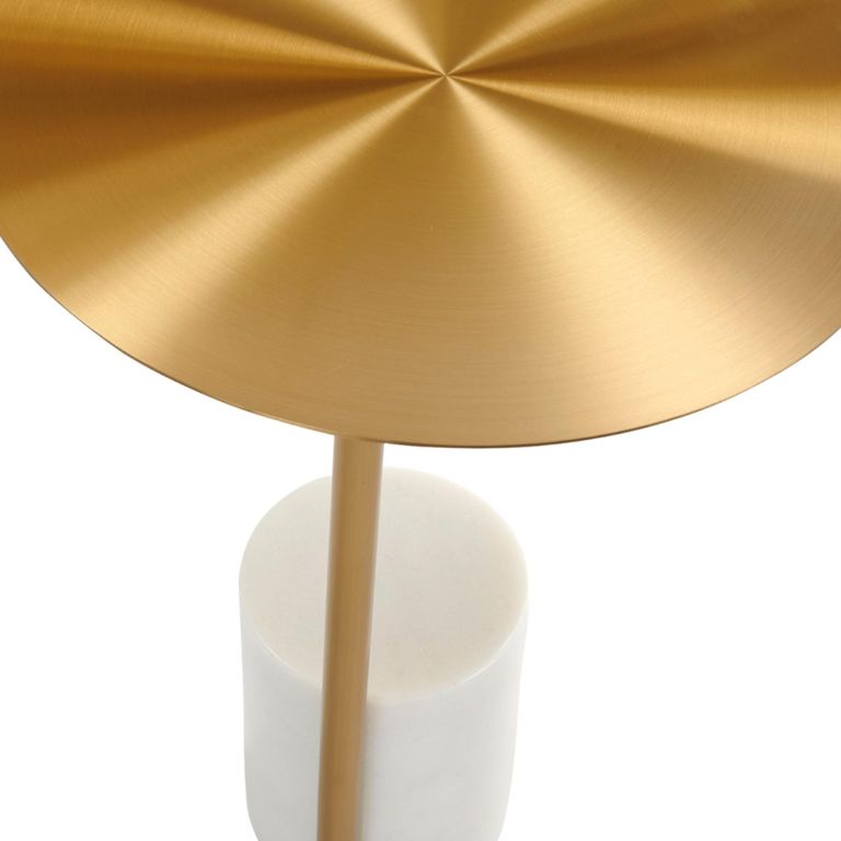 Violet Lamp Table - Round - Gold and White - Stainless Steel and Marble