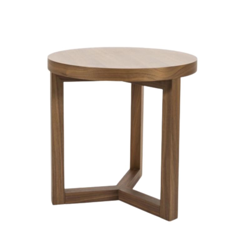 Iris Lamp Table - Round - Walnut - Wood