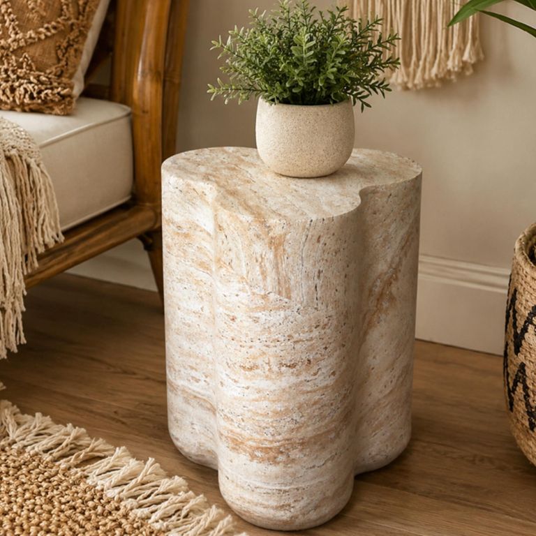 Side Table - Abstract - Natural Stone Finish