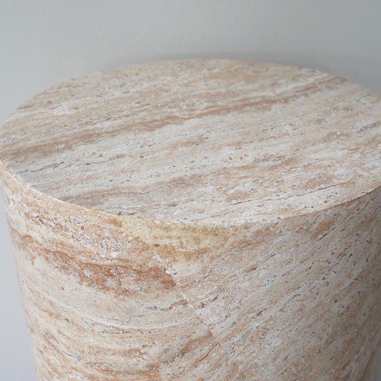 Column Table - Round - Large - Natural Stone Finish