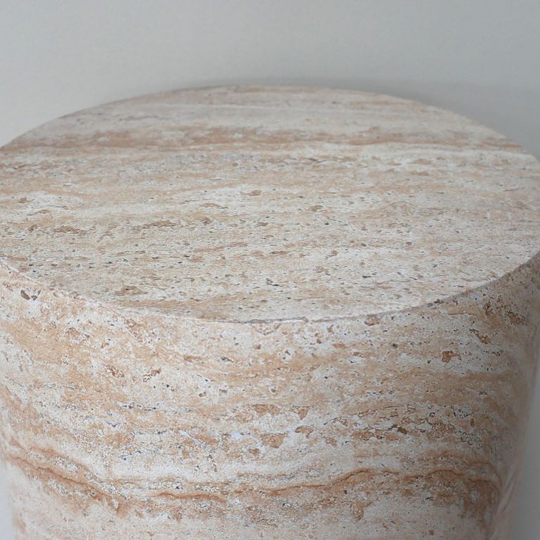 Column Table - Round - Medium - Natural Stone Finish