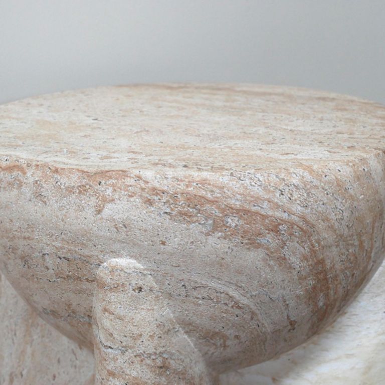 Side Table - Round - Natural Stone Finish