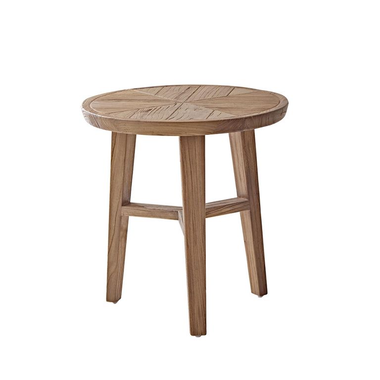 Sorrento Side Table - Round - Chevron - Elm Wood