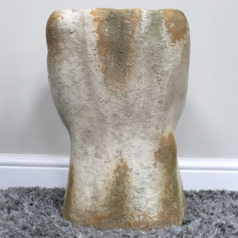 Fist Side Table - White Distressed Stone Finish