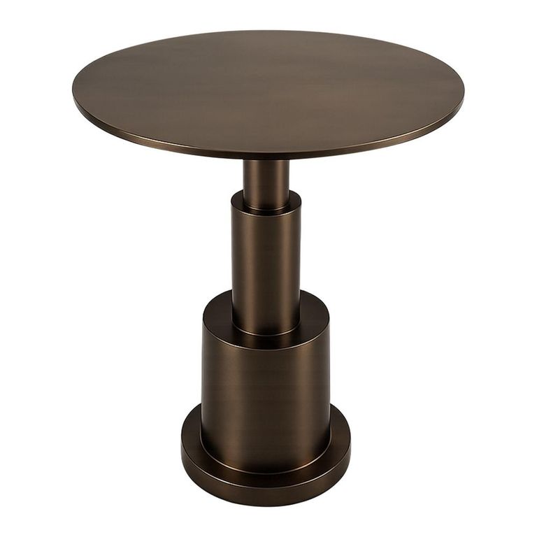 James Side Table - Round - Bronze - Metal
