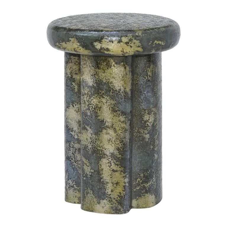 Osaka Side Table - Round - Tall - Antique Brass - Aluminium