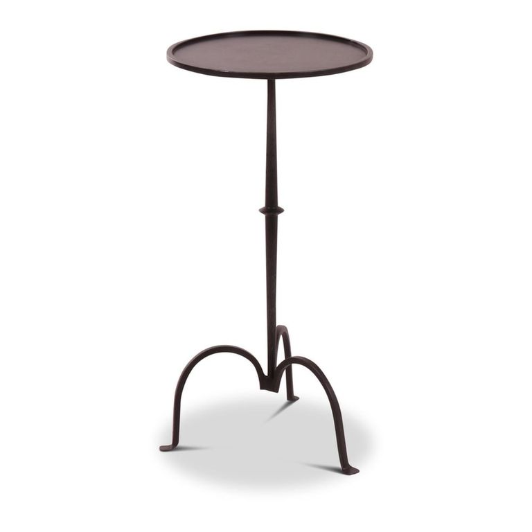 Turijn Side Table - Tripod Leg - Round - Rustic - Black - Metal