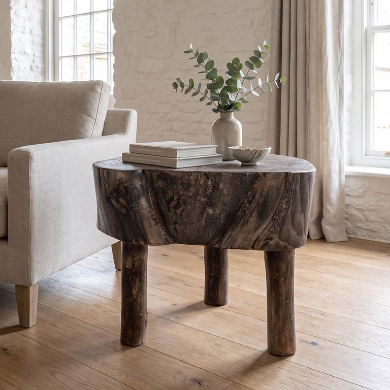 Side Table - Rustic Natural - Elm Wood