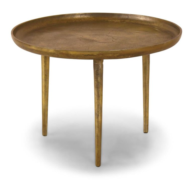 Csaba Side Table - Tray Top - Round - Gold - Aluminium
