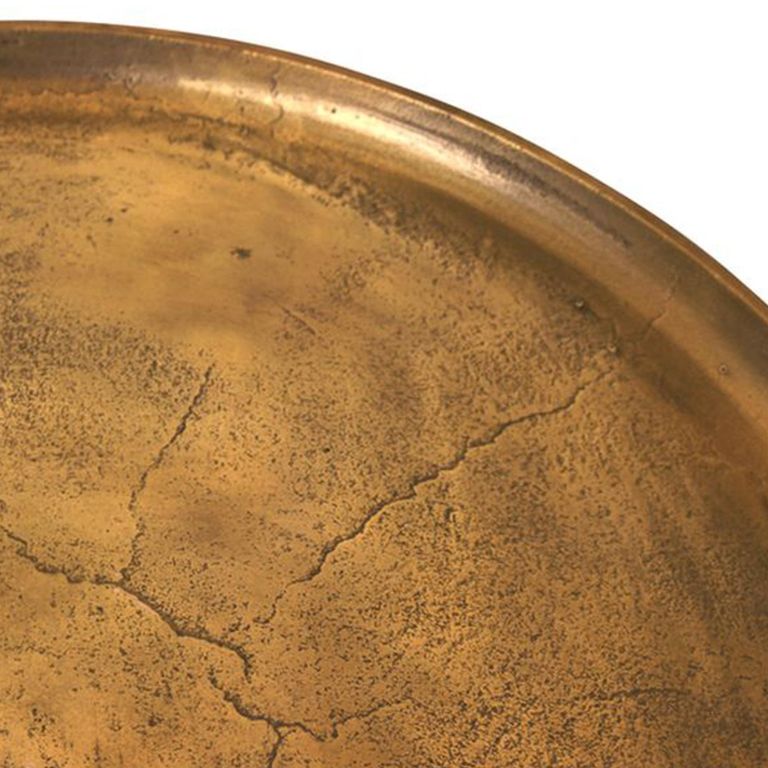Csaba Side Table - Tray Top - Round - Gold - Aluminium