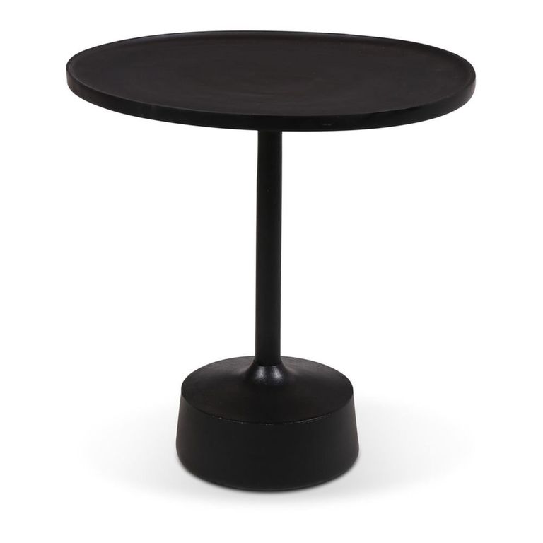 Faye Side Table - Round - Matt Black - Aluminium
