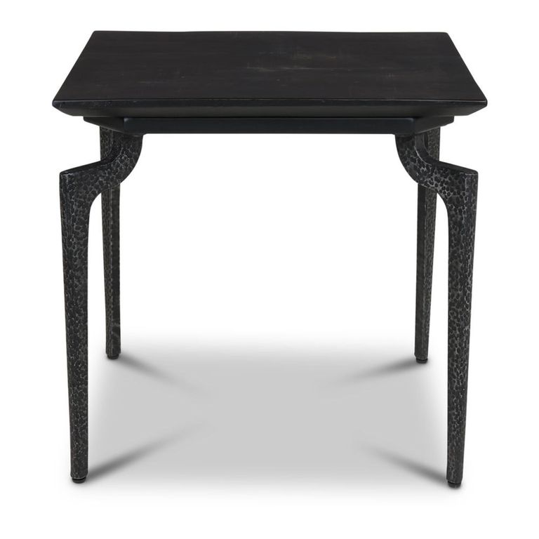 Jake Side Table - Curved Leg - Black - Recycled Wood and Metal
