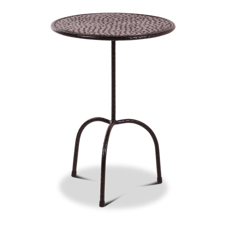 Jort Side Table - Round - Grey - Hammered Metal