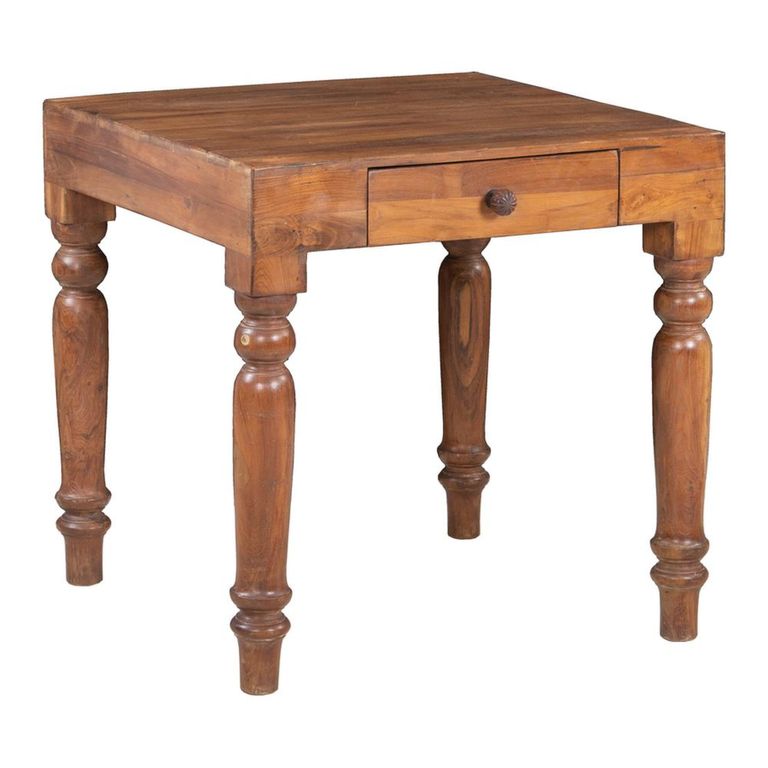 Side Table - 1 Drawer - Square - Natural - Wood