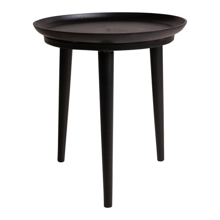 Side Table - Tray Top - Round - Black - Aluminium