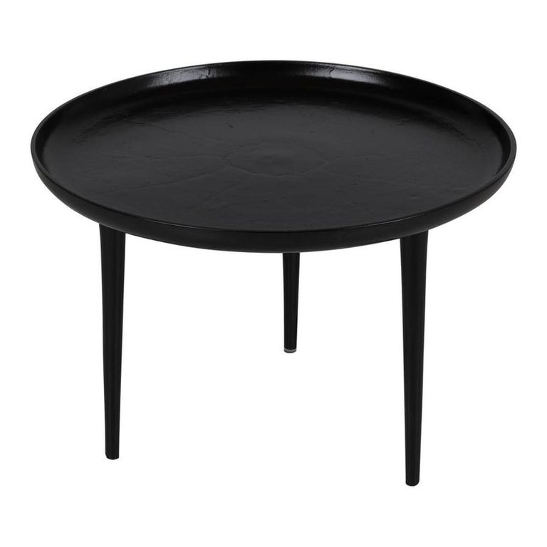 Csaba Side Table - Tray Top - Round - Black - Aluminium