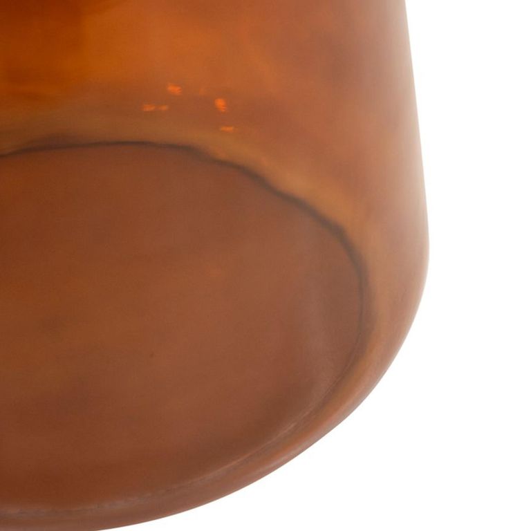 Maia Side Table - Round - White Marble Top - Amber Glass