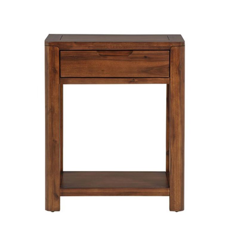 New Monterey Side Table - 1 Drawer - Walnut - Acacia Wood