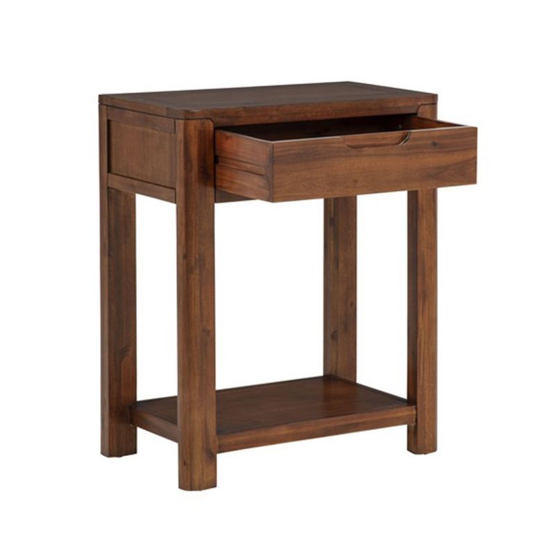 New Monterey Side Table - 1 Drawer - Walnut - Acacia Wood