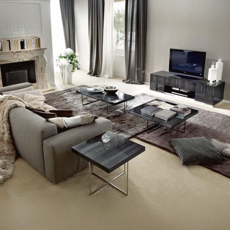 Montecarlo Lamp Table - Square - Grey Koto High Gloss - Wooden and Metal