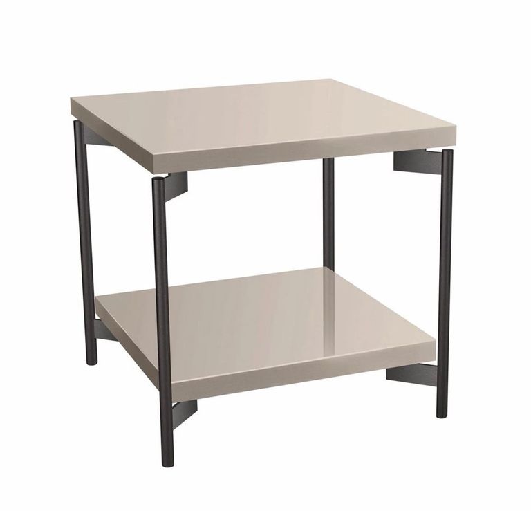 Claire Lamp Table - Square - Pearl Line Eco Veneer High Gloss and Black