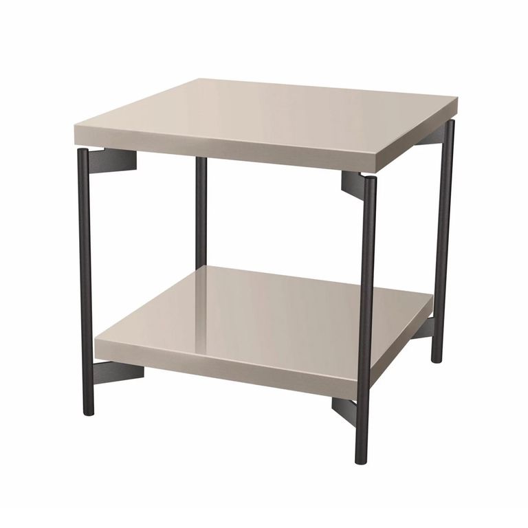 Claire Lamp Table - Square - Pearl Line Eco Veneer High Gloss and Black