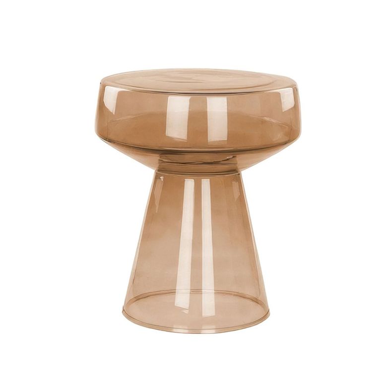Brix Bo Side Table - Round - Amber Glass