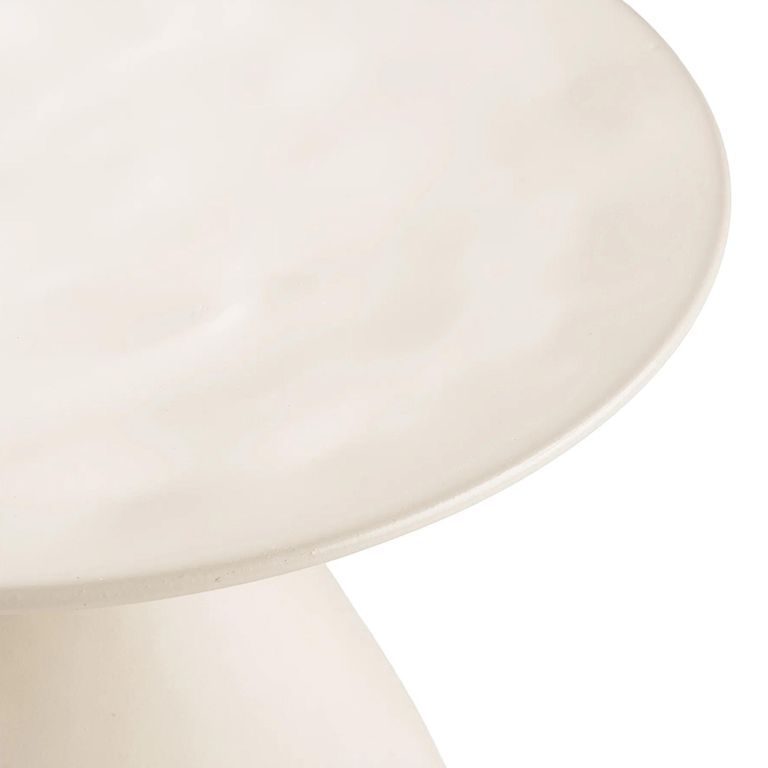 Calais Side Table - Round - Off White - Enamel and Metal