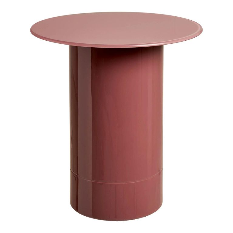 Florens Side Table - Round - Cylindrical Base - Warm Rose