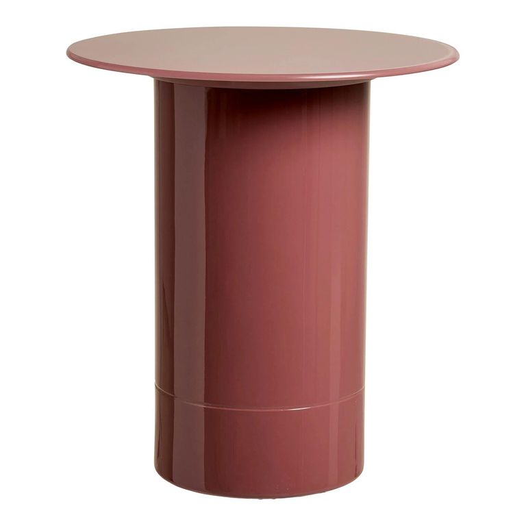 Florens Side Table - Round - Cylindrical Base - Warm Rose