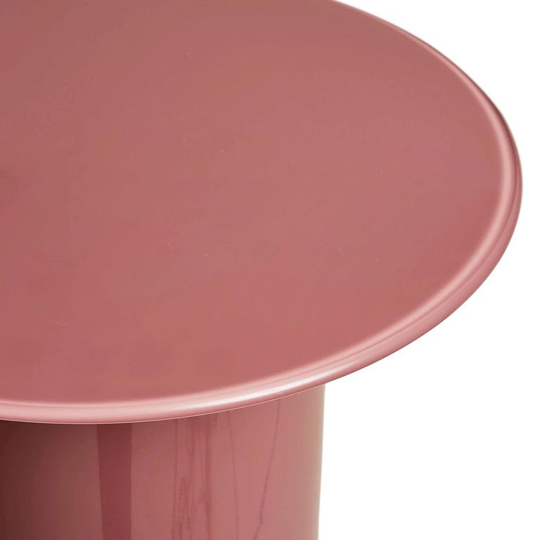 Florens Side Table - Round - Cylindrical Base - Warm Rose